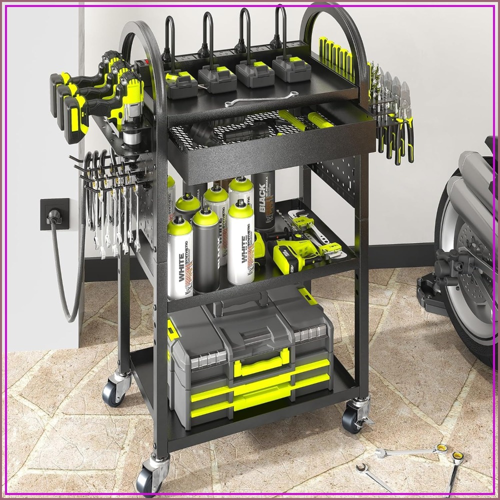 Power Tools Toolstation - Power Tool Cart with Charging Station,