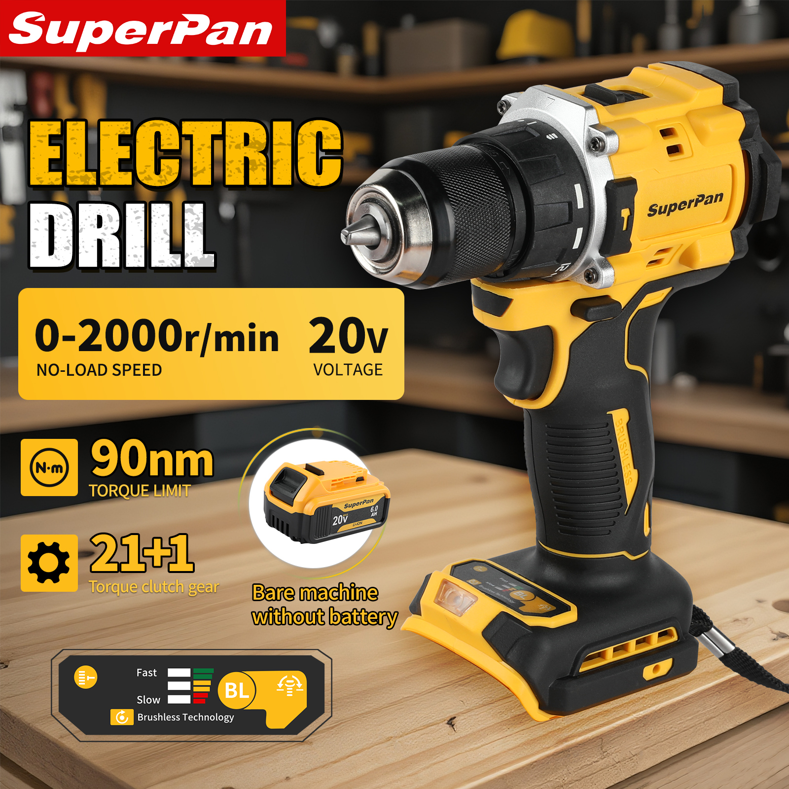 Power Tools Repairs - SuperPan Lightweight Cordless Drill Bare Tool,