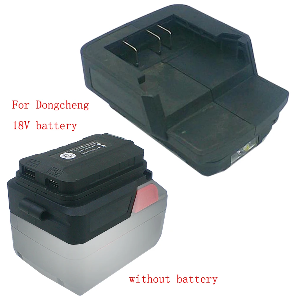 Battery Adapter With Light Rep - Power Tools Dongcheng ulasan dan harga