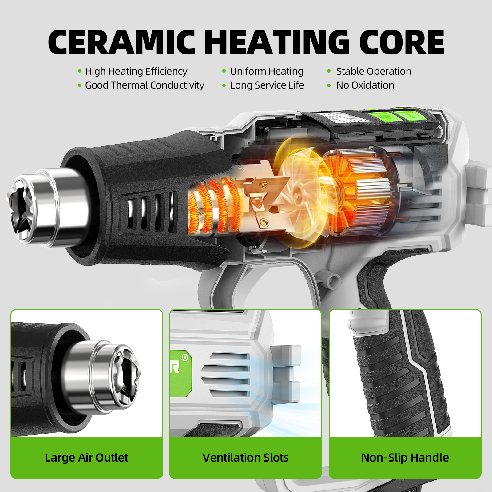 Hot Air Gun with LCD 12 Variab - Heat Gun Variable ulasan dan harga