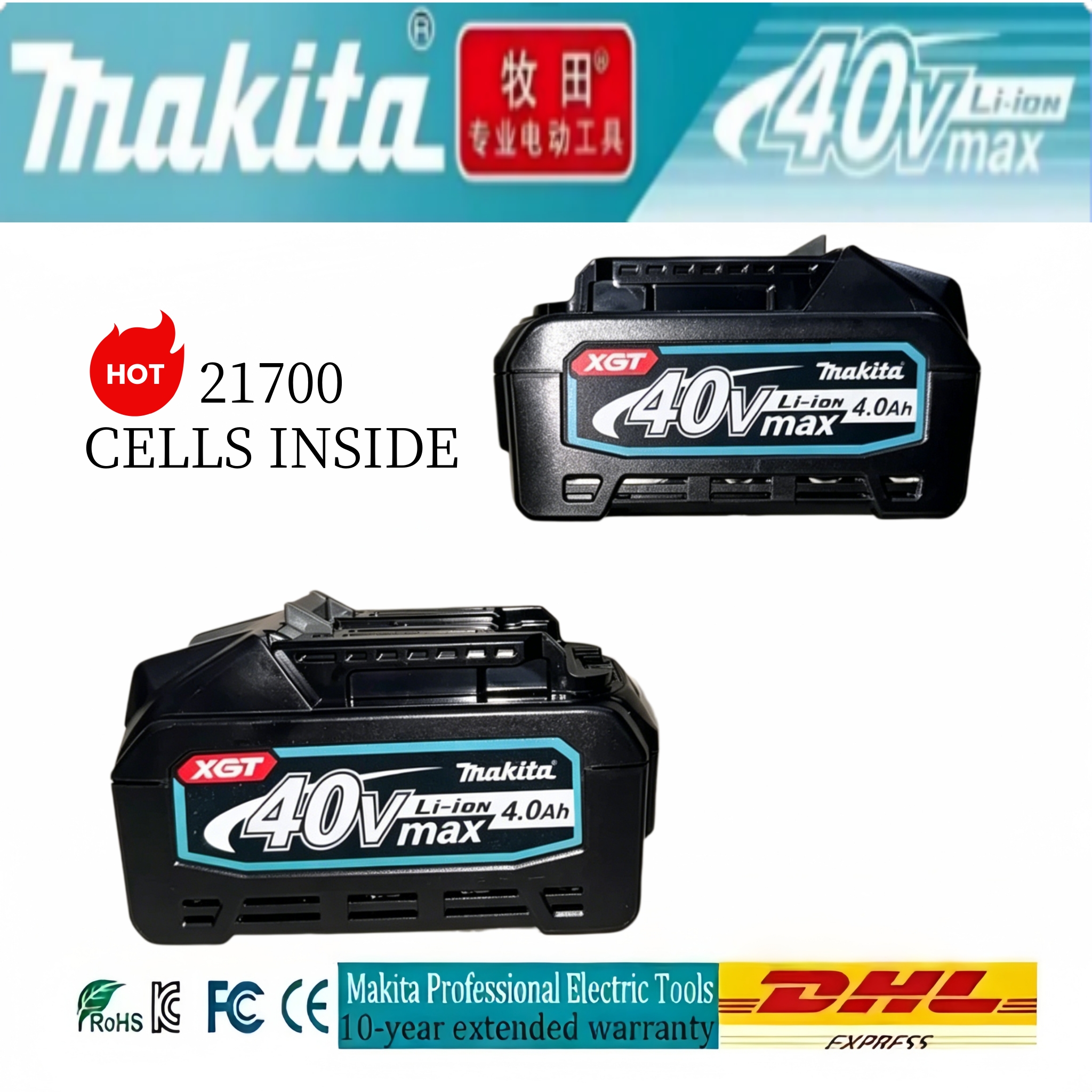 Makita 40V4.0Ah Battery BL4050 - Makita Power Tools Xgt ulasan dan harga