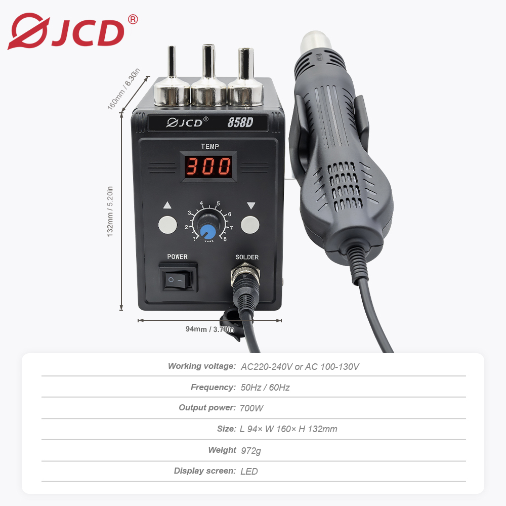 JCD Hot Air Gun 858D BGA Rewor - Heat Gun Variable ulasan dan harga