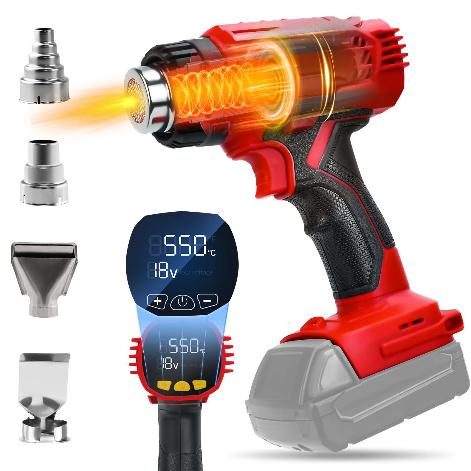 400W Cordless Heat Gun 50℃-550 - Heat Gun Variable ulasan dan harga