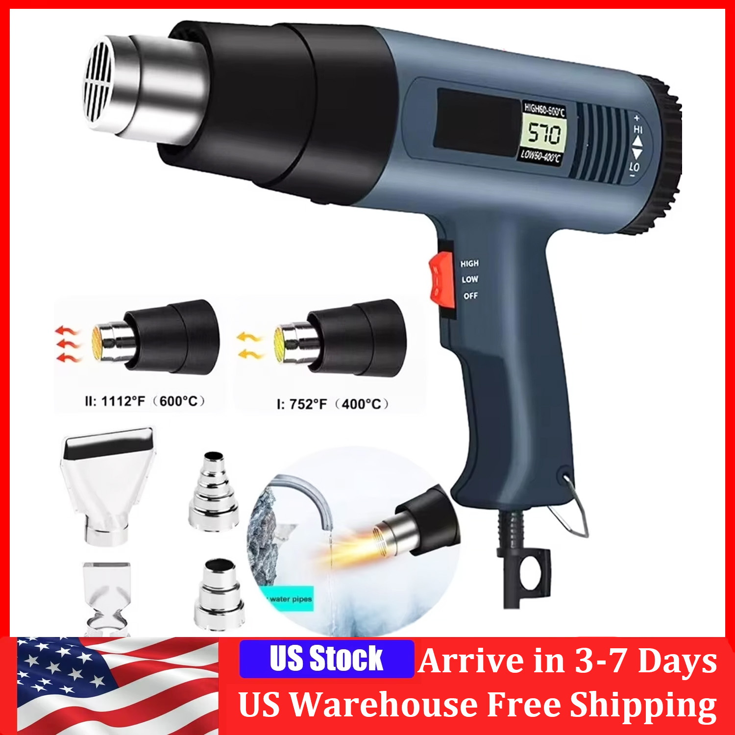 2000W Electric Heat Gun With L - Heat Gun Variable ulasan dan harga