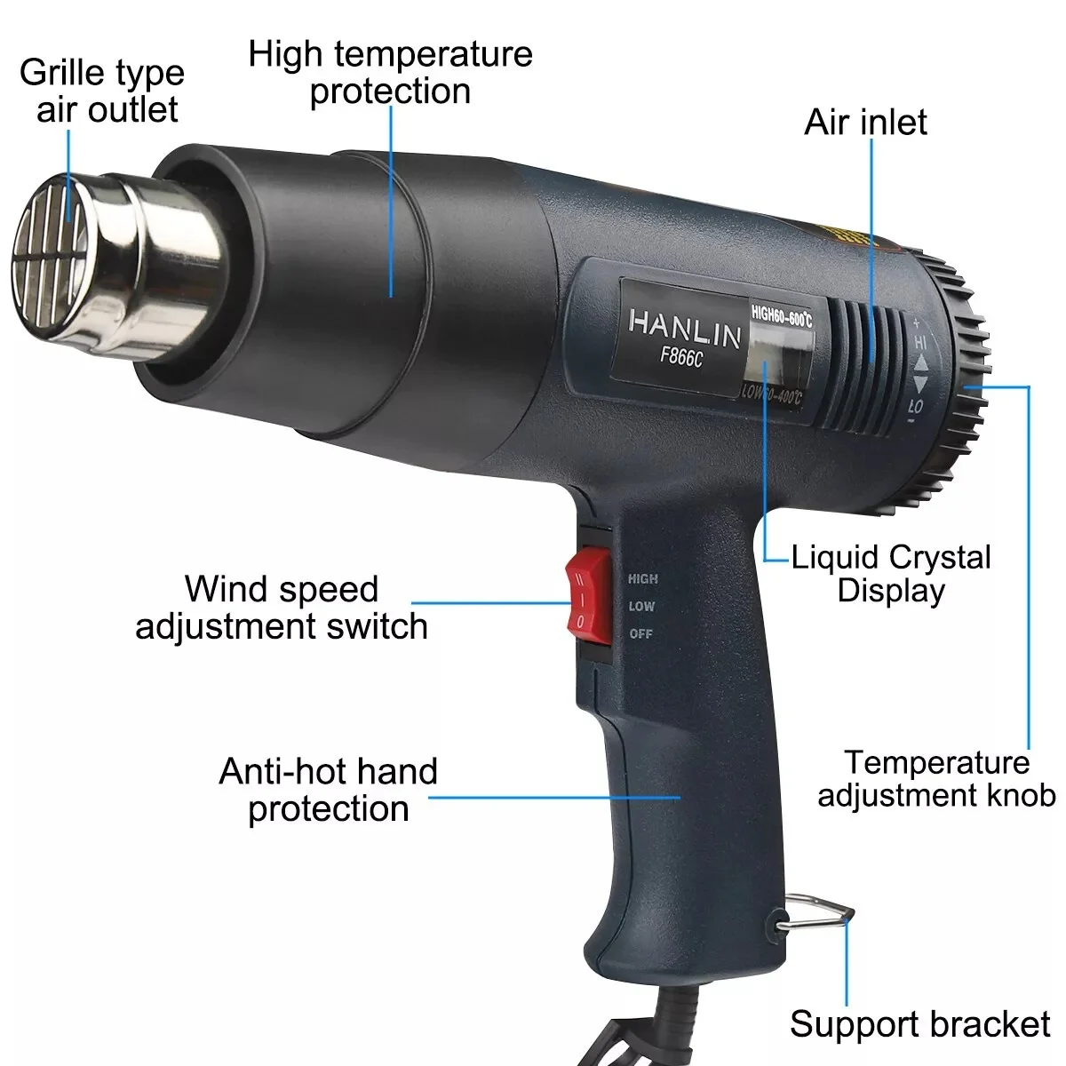 2000W Electric Heat Gun With L - Heat Gun Variable ulasan dan harga