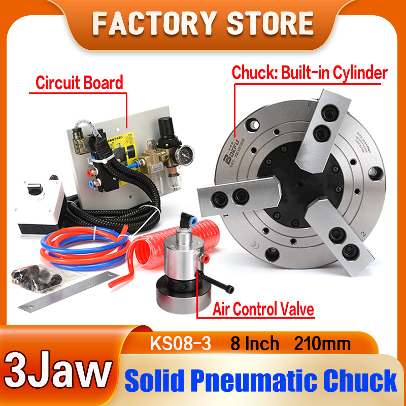 8 inch 210mm 3-jaw Solid Pneum - Power Tools Machine ulasan dan harga