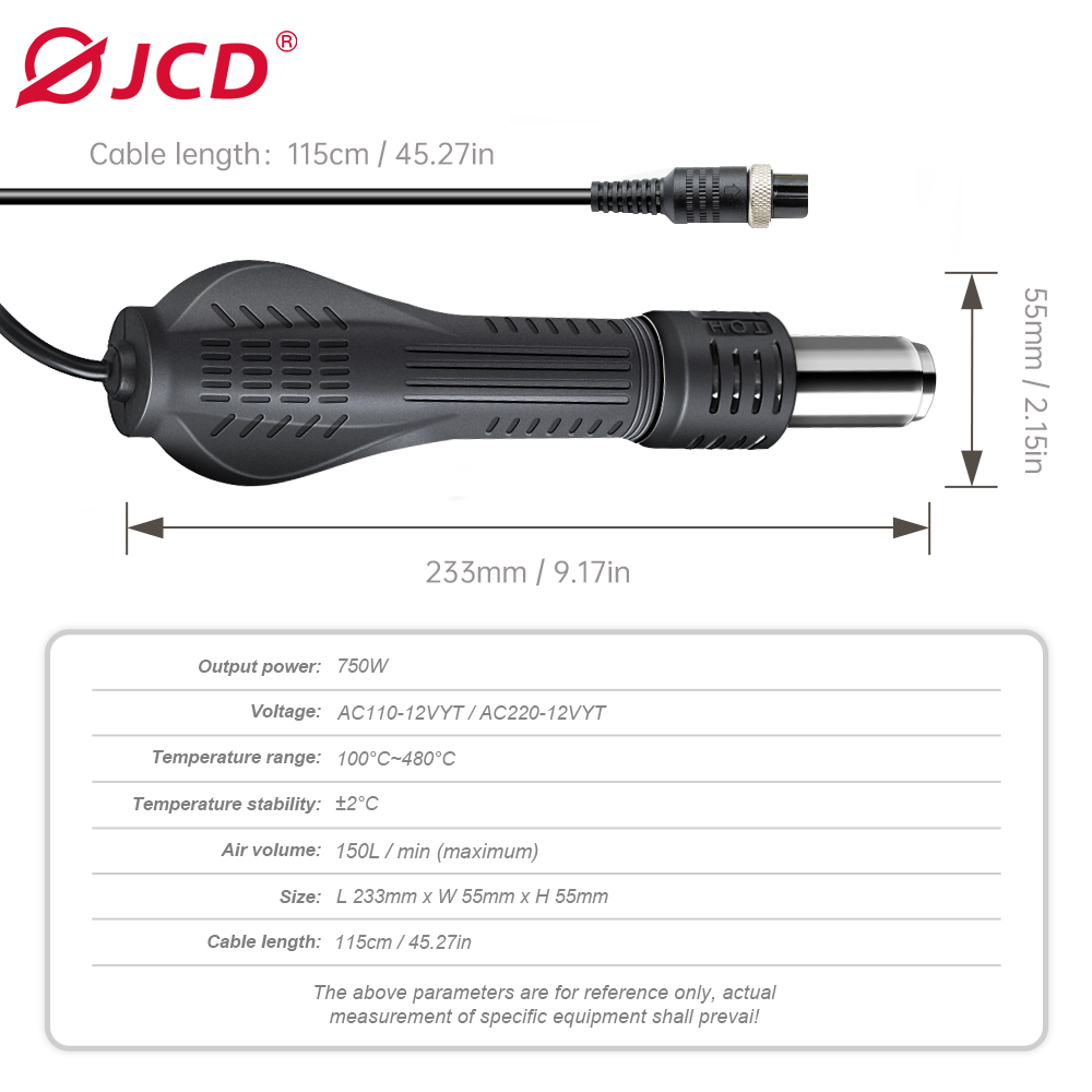 JCD HOT AIR GUN Soldering stat - Heat Gun Variable ulasan dan harga