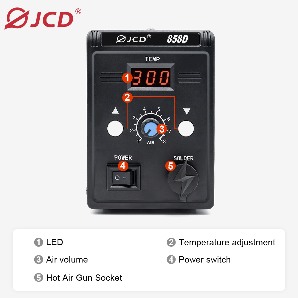 JCD Hot Air Gun 858D 700W BGA  - Heat Gun Variable ulasan dan harga